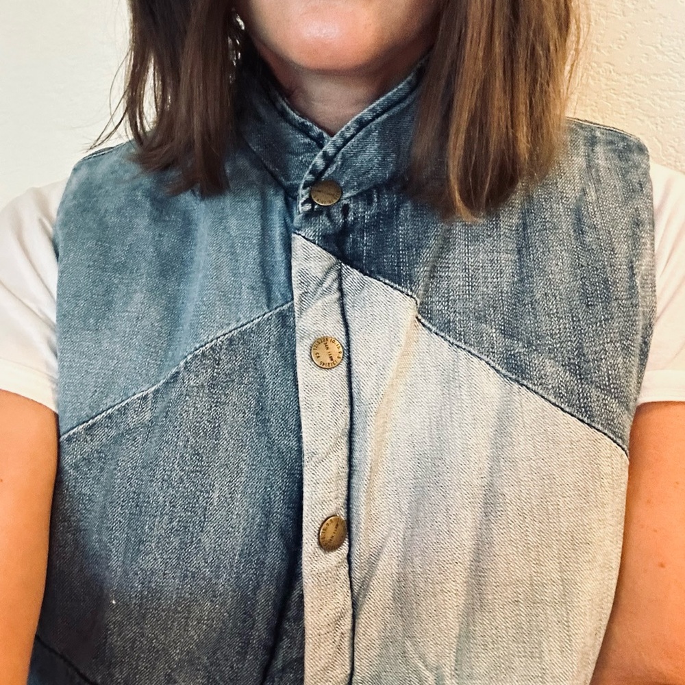 Current/Elliot Patchwork Denim Vest - image 5